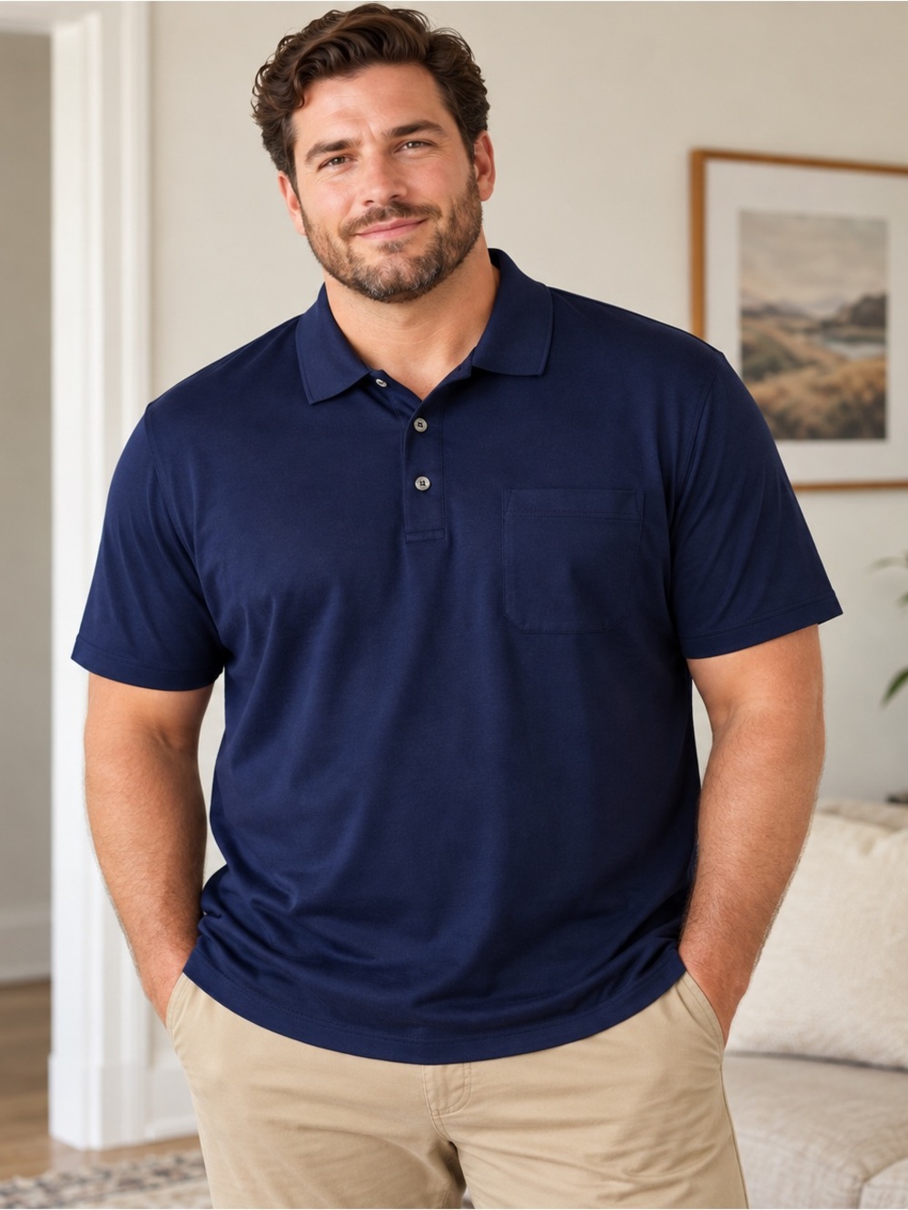 Hugo Boss Men’s Navy Polo Shirt – Size XXL